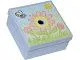 Container, Box 3 1/2 x 3 1/2 x 1 1/3 with Hinged Lid with Flowers, Sun and Bee Pattern (Sticker) - Sets 3119 / 3241