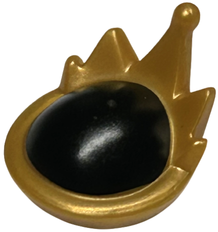 Minifigure, Headgear Tiara / Crown with 5 Points with Black Dome Top Pattern