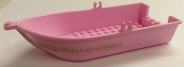 Boat, 18 x 8 x 2 1/3 with Oarlocks with 'Bella', Vines and Leaves Pattern on Both Sides (Stickers) - Set 7582