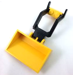 Brick, Modified 1 x 2 with Digger Bucket Arm Holder with Black Vehicle, Digger Bucket Arm, Small - 2 x 6 x 2 and Yellow Vehicle, Digger Bucket Smooth 3 x 5 x 1 1/3 (3317 / 3314 / 3433)