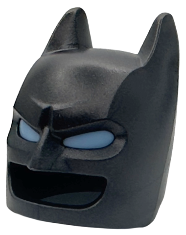 Minifigure, Headgear Mask Batman Cowl with Molded Bright Light Blue Eyes Pattern