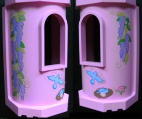 Belville Wall, Tower with Window with Grapes and Bird with Nest and Flower Pattern (Stickers) - Set 7582