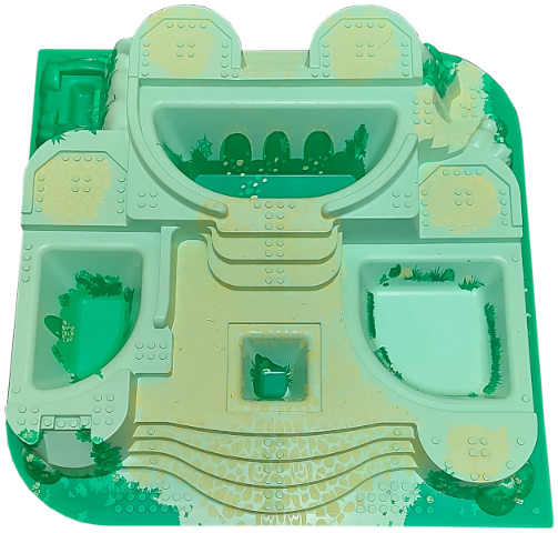 Baseplate, Raised Belville Castle with Yellow Cobblestone and Green Ivy Pattern