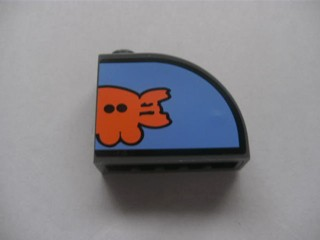 Slope, Curved 3 x 1 x 2 with Hollow Stud and Bikini Bottom Express Right Half Pattern (Sticker) - Set 3830