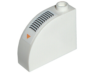 Slope, Curved 3 x 1 x 2 with Hollow Stud with Vent Pattern (Sticker) - Set 7699