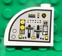 Slope, Curved 3 x 1 x 2 with Hollow Stud with Flight Controls Pattern Model Left Side (Sticker) - Set 7723