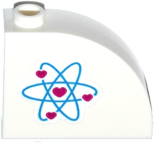 Slope, Curved 3 x 1 x 2 with Hollow Stud with Heart Electron Orbitals Pattern Model Right Side (Sticker) - Set 41116
