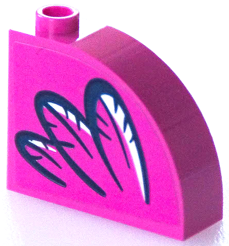 Slope, Curved 3 x 1 x 2 with Hollow Stud with 3 Dark Blue Feathers with White Highlights Pattern Model Right Side (Sticker) - Set 41433