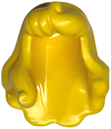 Minifigure, Hair Female Long with Part over Right Shoulder, Curled Ends, Hole on Top