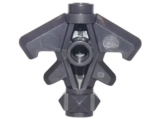 Minifigure, Weapon Axe Head, Double with Spikes, Bar Holder, and 3 Hollow Studs