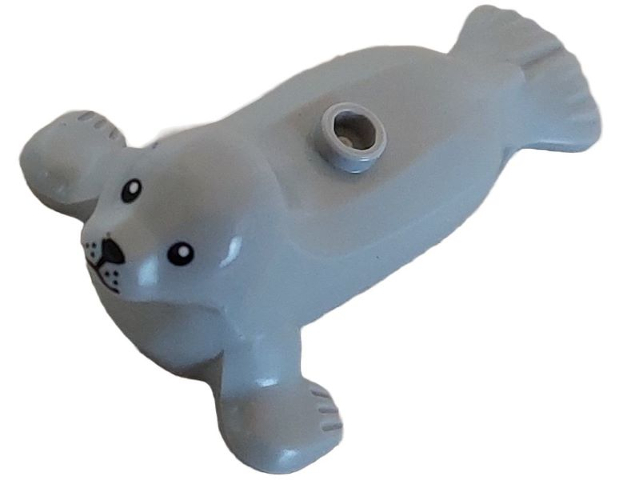 Seal with Stud on Back with Black Eyes, Nose, Mouth and Whisker Dots Pattern