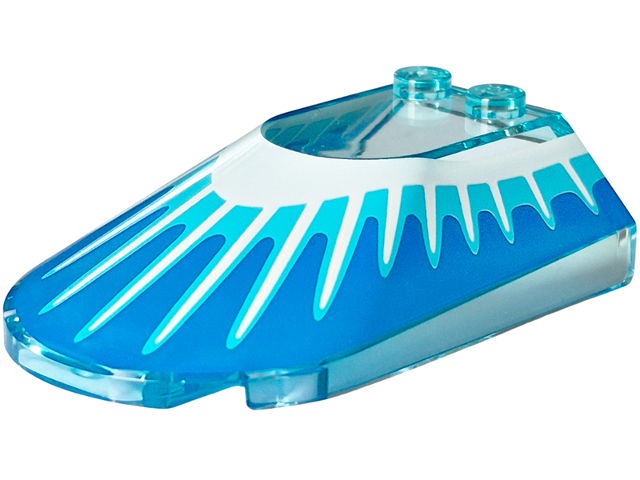 Windscreen 6 x 4 x 1 1/3 Canopy Sloped Sides with Medium Azure and White Energy Spikes on Blue Background Pattern