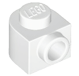 Brick, Round 1 x 1 x 2/3 Half Circle Extended with Stud on Side