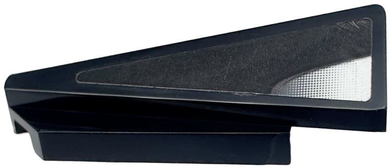 Wedge 5 x 1 x 1 1/3 with 4 x 1 Base Left with White and Silver Window Frame Pattern (Sticker) - Set 76918