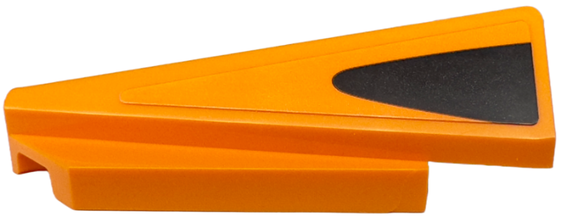 Wedge 5 x 1 x 1 1/3 with 4 x 1 Base Left with Black Triangle with Rounded End Window Frame Pattern (Sticker) - Set 76918