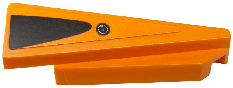 Wedge 5 x 1 x 1 1/3 with 4 x 1 Base Right with Black Triangle with Rounded End Window Frame and Fuel Filler Cap Pattern (Sticker) - Set 76918