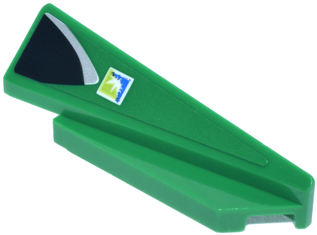 Wedge 5 x 1 x 1 1/3 with 4 x 1 Base Right with Black and Silver Tinted Window and Square Aramco Logo Pattern (Sticker) - Set 76925