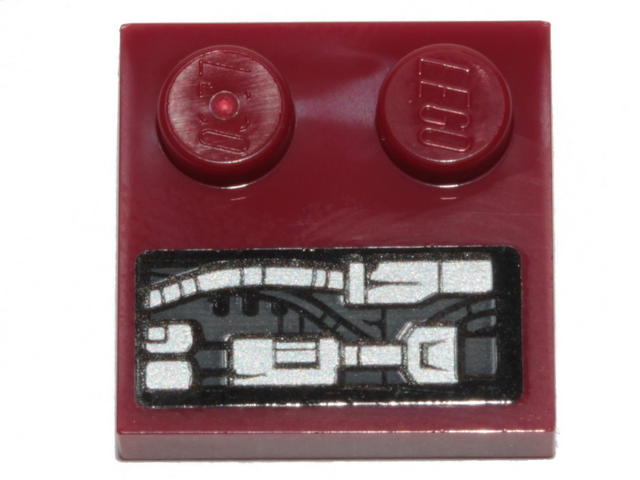 Tile, Modified 2 x 2 with Studs on Edge with SW Landspeeder Pipes and Circuitry Pattern (Sticker) - Set 75271
