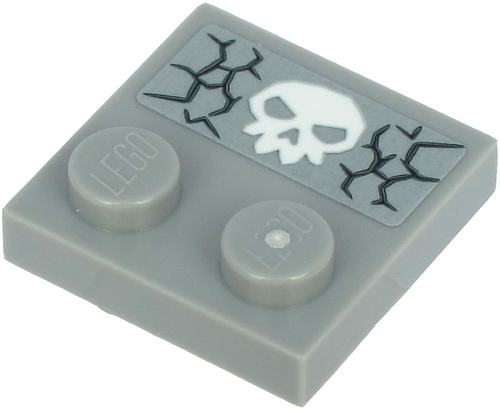 Tile, Modified 2 x 2 with Studs on Edge with Cracks and White Skull Facing Towards Studs Pattern (Sticker) - Sets 71717 / 71719 / 71721 / 71722