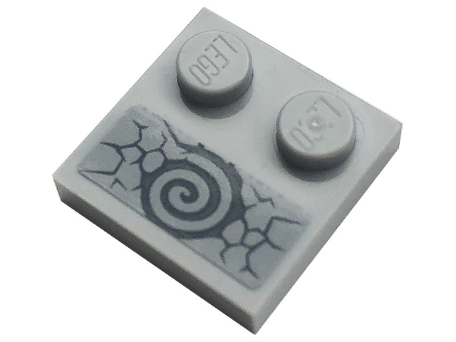 Tile, Modified 2 x 2 with Studs on Edge with Spiral and Cracks Pattern (Sticker) - Set 71721