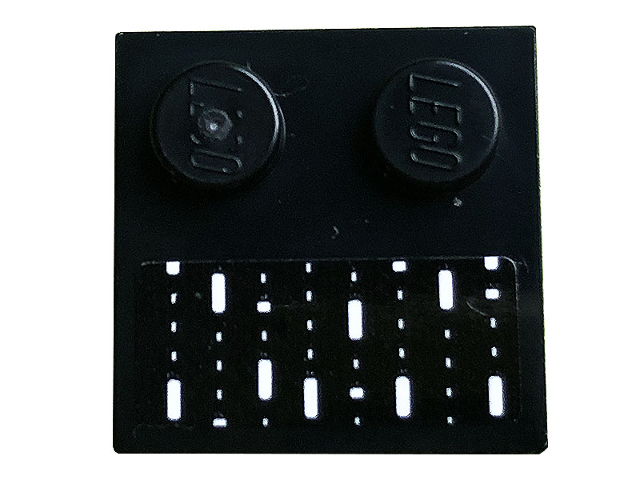 Tile, Modified 2 x 2 with Studs on Edge with White Stripes and Dots Pattern (Sticker) - Set 10291