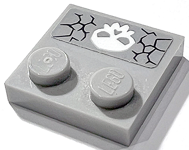Tile, Modified 2 x 2 with Studs on Edge with Cracks and White Skull Facing Away from Studs Pattern (Sticker) - Set 71722