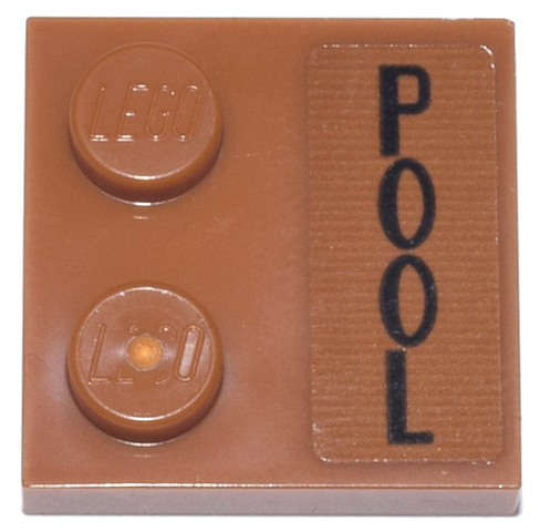 Tile, Modified 2 x 2 with Studs on Edge with Black 'POOL' Pattern (Sticker) - Set 76271