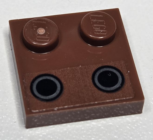 Tile, Modified 2 x 2 with Studs on Edge with Dark Bluish Gray Rings on Black Circles Pattern (Sticker) - Set 75381