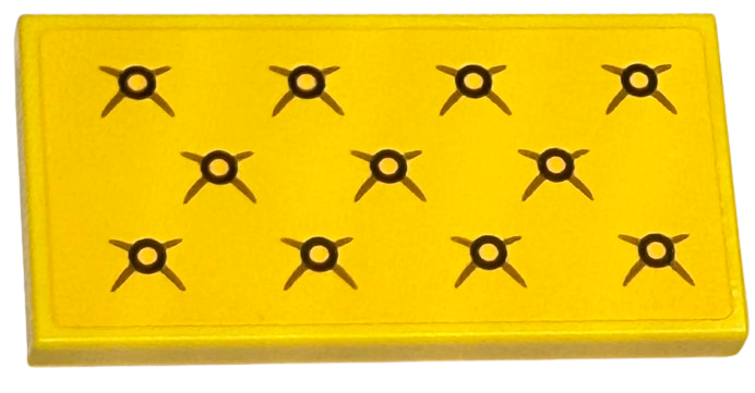 Tile, Modified 2 x 4 Inverted with Cushion with Black Buttons Pattern (Sticker) - Set 76412