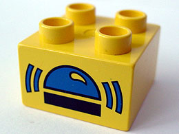 Duplo, Brick 2 x 2 with Siren Pattern
