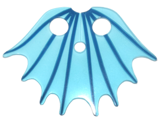 Minifigure Collar Plastic, Scalloped 8 Points with Dark Blue Lines on Trans-Light Blue Background Pattern