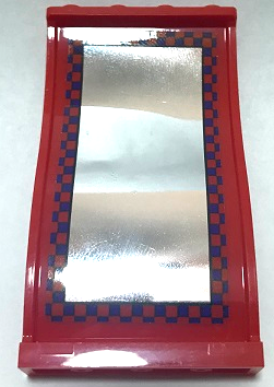 Panel 1 x 4 x 6 Wavy with Funhouse Mirror with Dark Purple Checkered Border Pattern (Sticker) - Set 70922