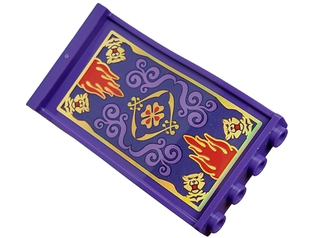 Panel 1 x 4 x 6 Wavy with Gold, Red and Medium Lavender Magic Carpet Pattern on Both Sides (Stickers) - Set 43208