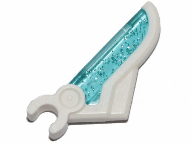 Mini Doll, Wing 1 x 3 with Clip with Molded Glitter Trans-Light Blue Pattern