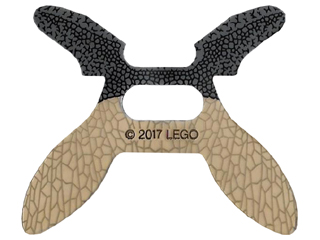 Minifigure Wings Insect Collapsed with Center Opening with Webbed Pattern