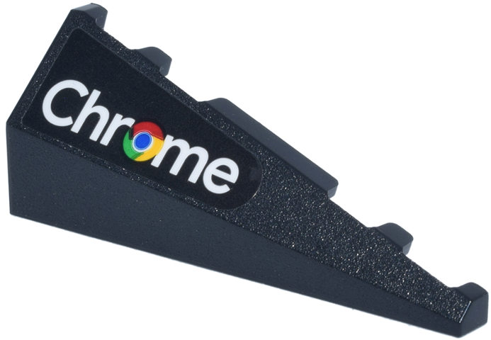 Wedge 5 x 2 Left with White 'Chrome' Logo Pattern (Sticker) - Set 77251