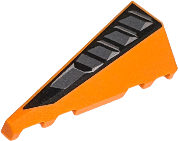 Wedge 5 x 2 Left with Black, Dark Silver and Silver Air Vent Pattern