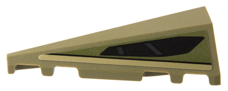 Wedge 5 x 2 Left with Black Air Vent and Gold Stripe Pattern (Sticker) - Set 76923