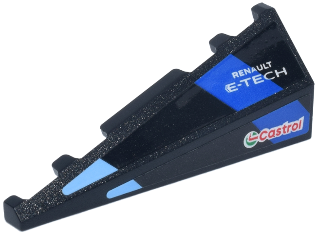 Wedge 5 x 2 Right with Blue and Bright Light Blue Stripes and White 'RENAULT E-TECH' and Red and Green 'Castrol' Logos Pattern (Stickers) - Set 77248