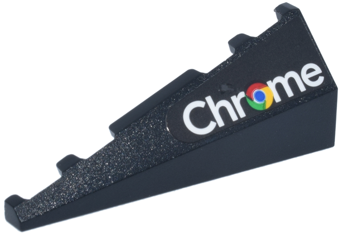 Wedge 5 x 2 Right with White 'Chrome' Logo Pattern (Sticker) - Set 77251