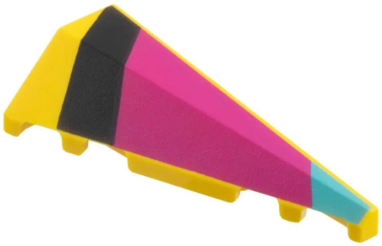 Wedge 5 x 2 Right with Black, Magenta, and Medium Azure Diagonal Panels Pattern