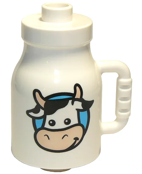 Duplo Utensil Milk Bottle with Handle with Cow Head Pattern