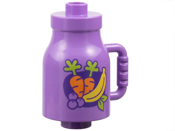 Duplo Utensil Milk Bottle with Handle With Carrots, Banana, and Grapes Pattern