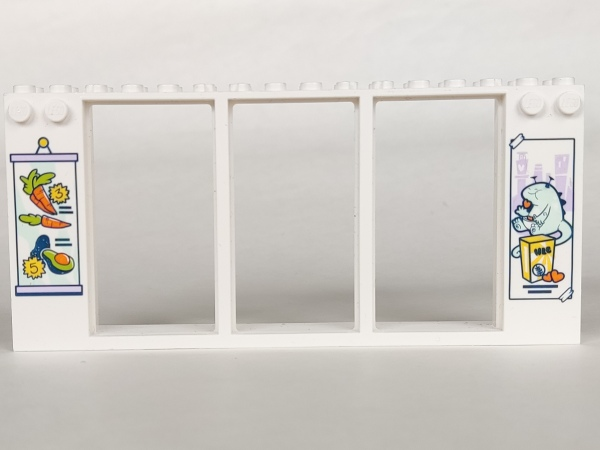 Door, Frame 2 x 16 x 6 with 3 Openings and 2 Studs on Either Side on Front with Supermarket Offers Pattern