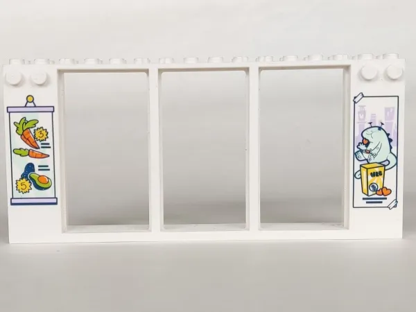 Door, Frame 2 x 16 x 6 with 3 Openings and 2 Studs on Either Side on Front with Supermarket Offers Pattern