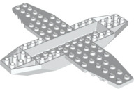 Aircraft Fuselage 4 x 16 x 1 with 2 x 10 Recessed Center and 8 x 4 Wings with Cutaways, 9 Holes