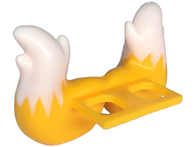Minifigure Costume Tails Fox with White Tips Pattern - Flexible Rubber