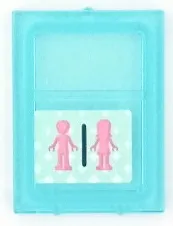Glass for Train Door with Lip on All Sides with Dark Pink Male and Female Friends Silhouettes (Unisex Restroom) Pattern (Sticker) - Set 41429