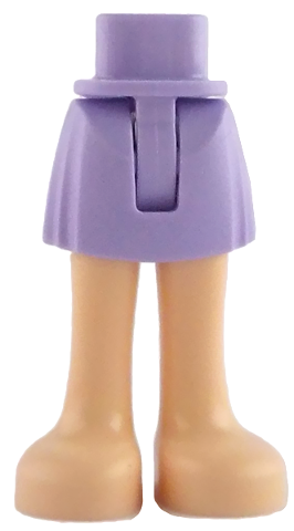 Mini Doll Hips and Skirt with Molded Light Nougat Legs Pattern - Thin Hinge
