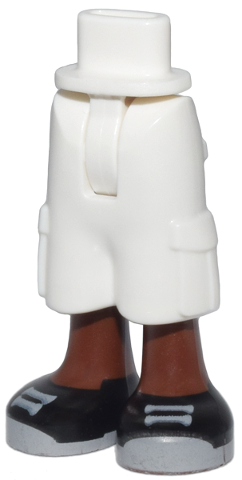 Mini Doll Hips and Trousers Cropped Large Pockets with Molded Reddish Brown Legs and Printed Black Shoes with Light Bluish Gray Laces and Soles Pattern - Thin Hinge